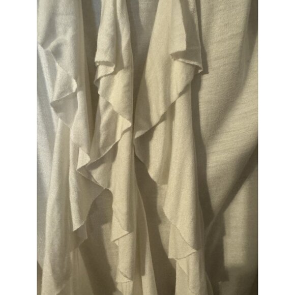 Guess LA Tank Top L Large White Black Silver Trim Ruffle Racerback NEW NWT - Picture 8 of 13